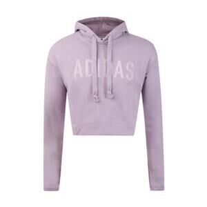 Adidas | Purple Cropped Hooded Sweatshirt